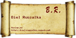 Biel Ruszalka névjegykártya